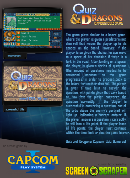 Quiz & Dragons: Capcom Quiz Game - Dos