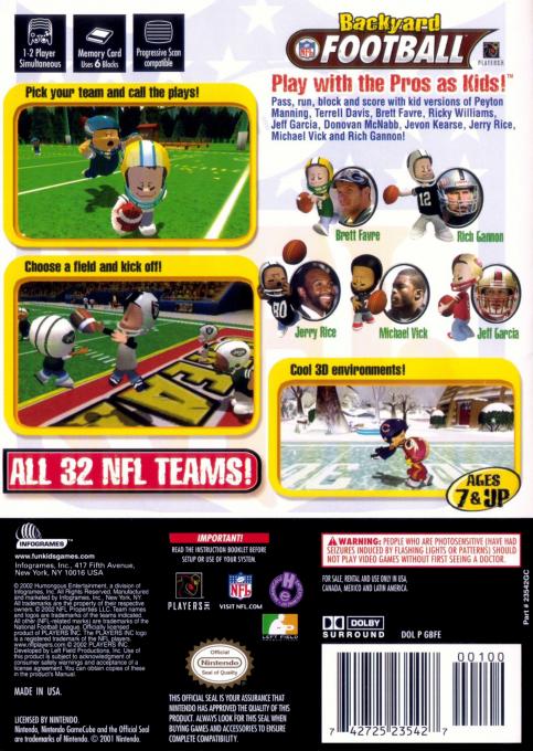 Backyard Football - Dos