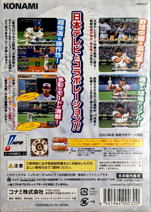 Baseball 2003 - Battle Ball Park Sengen Perfect Play Pro Yakyuu, The dos