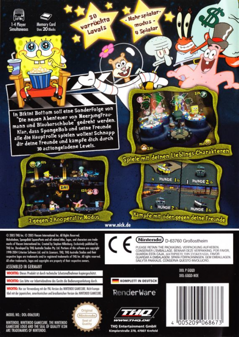 Bob l'éponge : Silence On Tourne ! - Dos