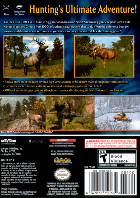 Cabela's Big Game Hunter 2005 Adventures - Dos