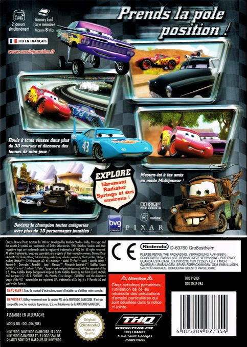 Cars : Quatre Roues dos