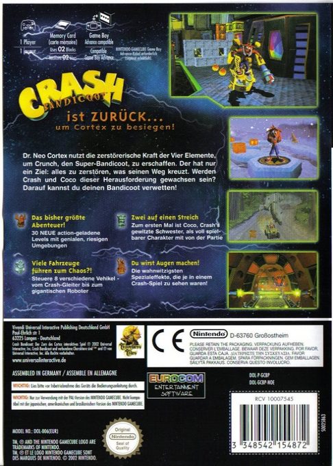 Crash Bandicoot : La Vengeance de Cortex dos