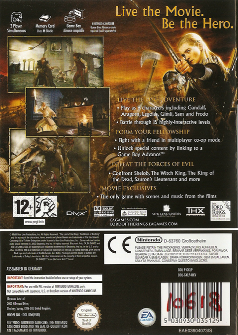 Le Seigneur des Anneaux : Le Retour du Roi - Dos