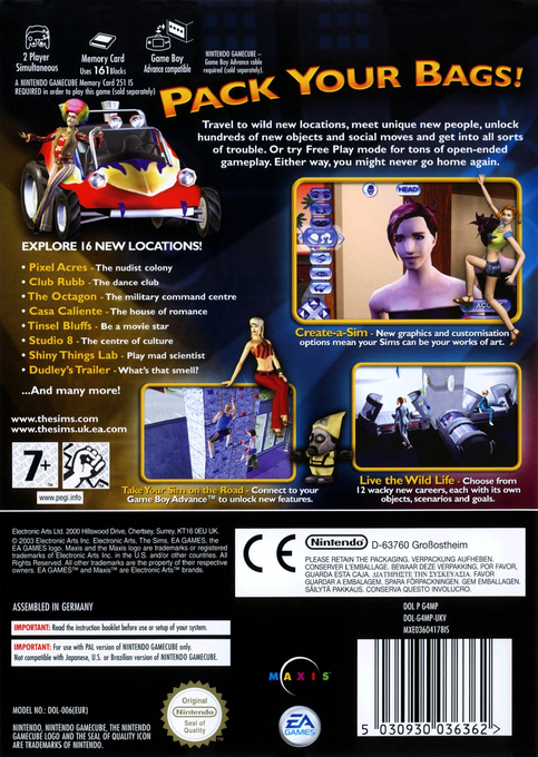 Les Sims : Permis de Sortir - Dos