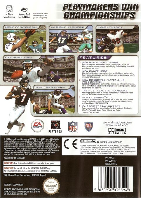 Madden NFL 2004 dos