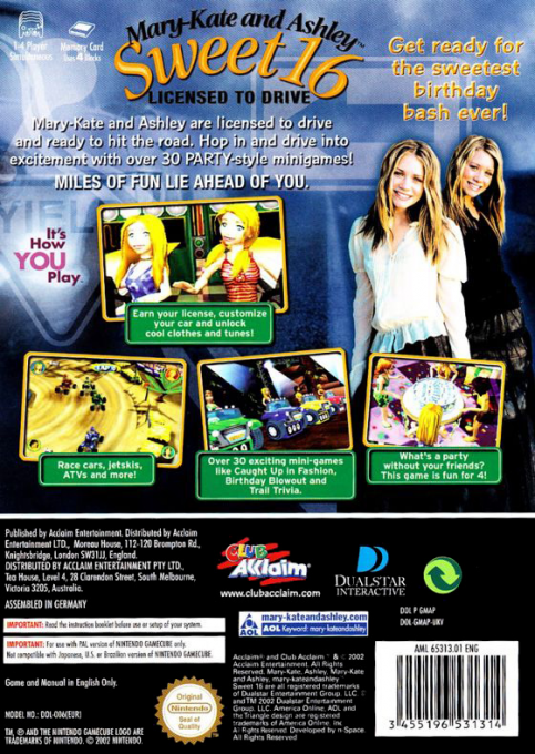 Mary-Kate and Ashley : Sweet 16 - Licensed to Drive - Dos