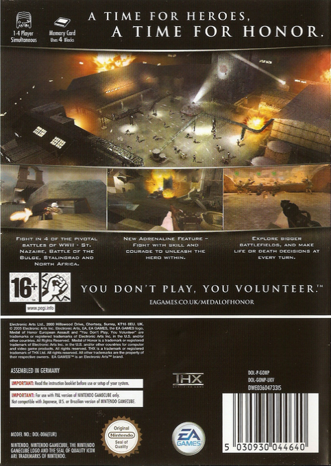 Medal of Honor : Les Faucons de Guerre - Dos