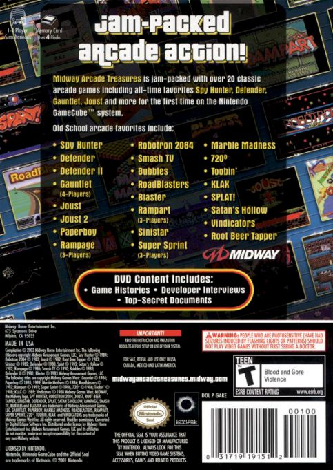 Midway Arcade Treasures dos