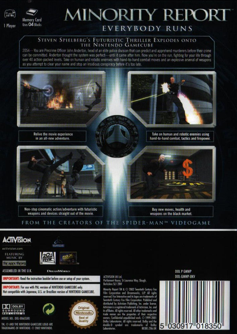 Minority Report: Le futur vous rattrape - Dos