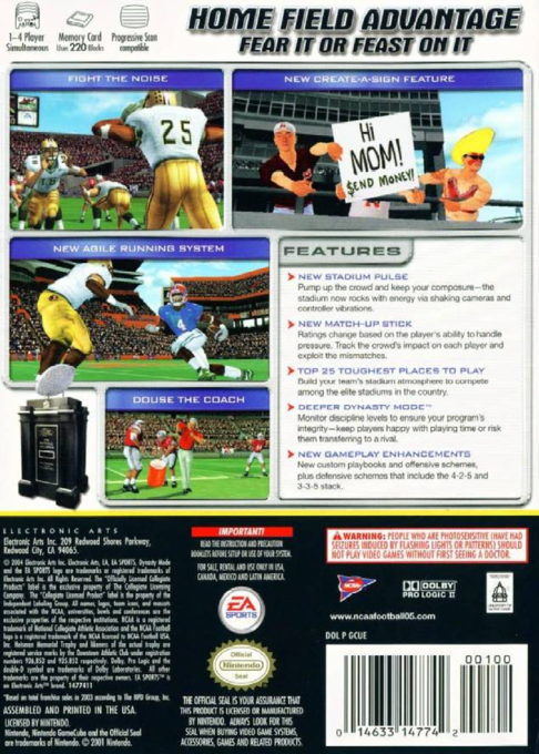 NCAA Football 2003 - Dos