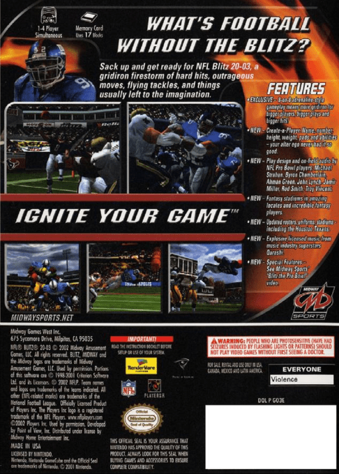 NFL Blitz 2002 - Dos