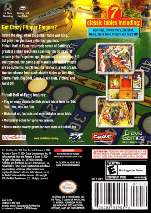 Pinball Hall Of Fame : The Gottlieb Collection - Dos