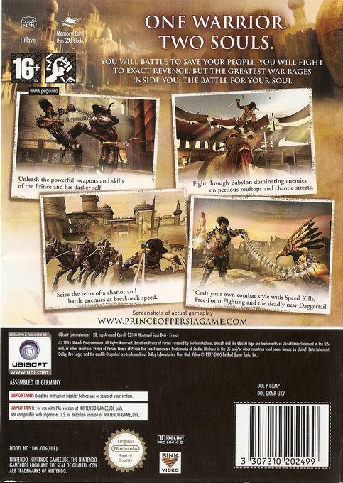 Prince of Persia : Les Deux Royaumes dos