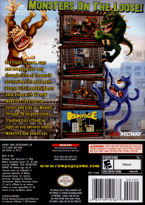 Rampage : Total Destruction - Dos
