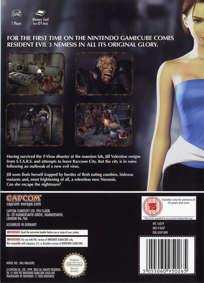 Resident Evil 3 : Nemesis - Dos