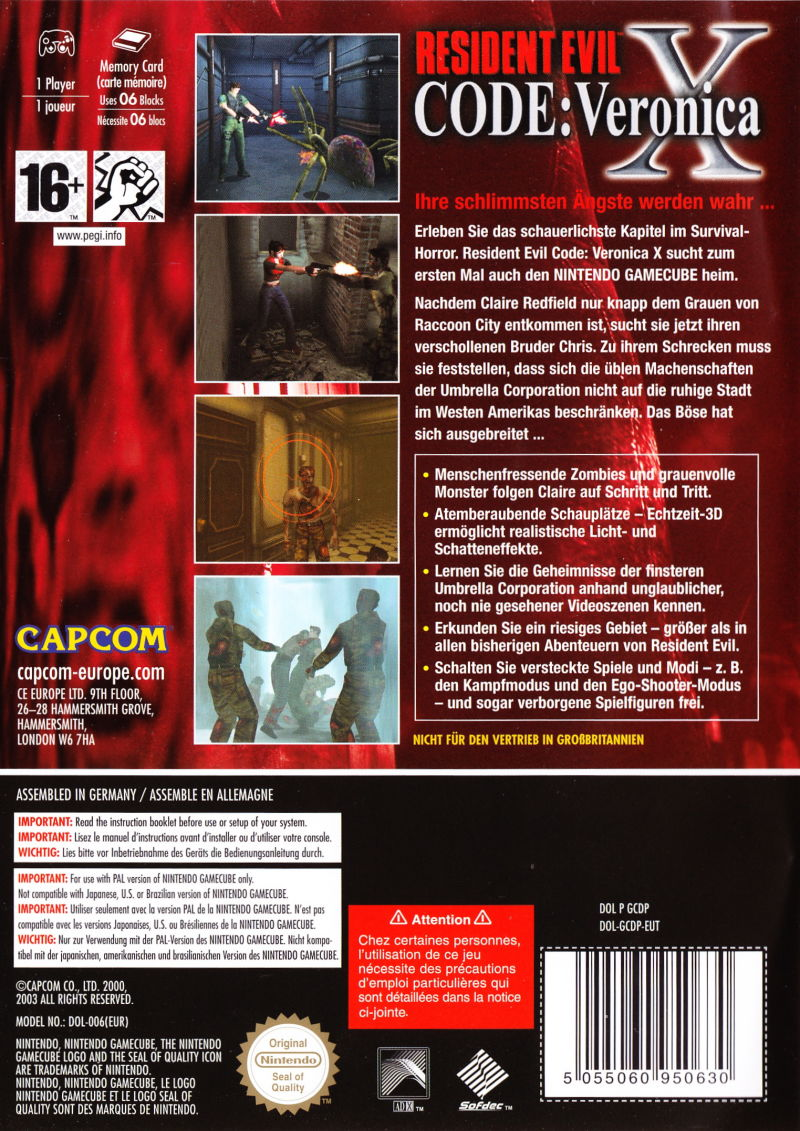 Resident Evil Code : Veronica X - Dos