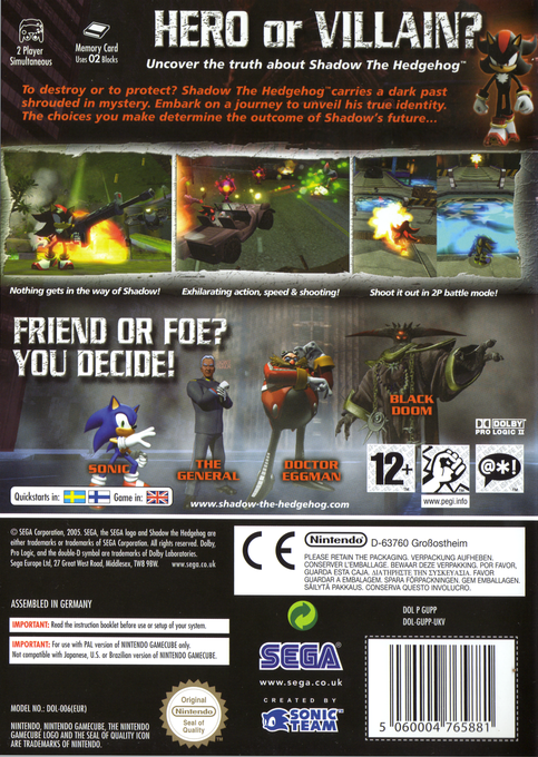 Shadow the Hedgehog - Dos