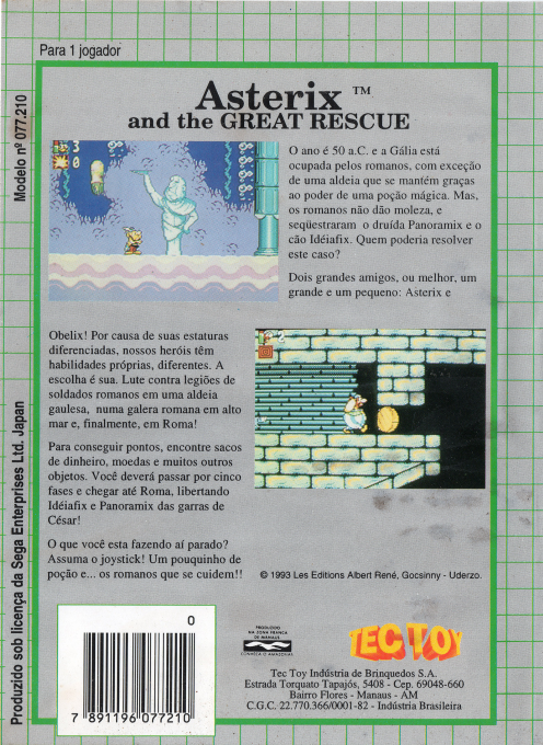 Astérix and the Great Rescue - Dos