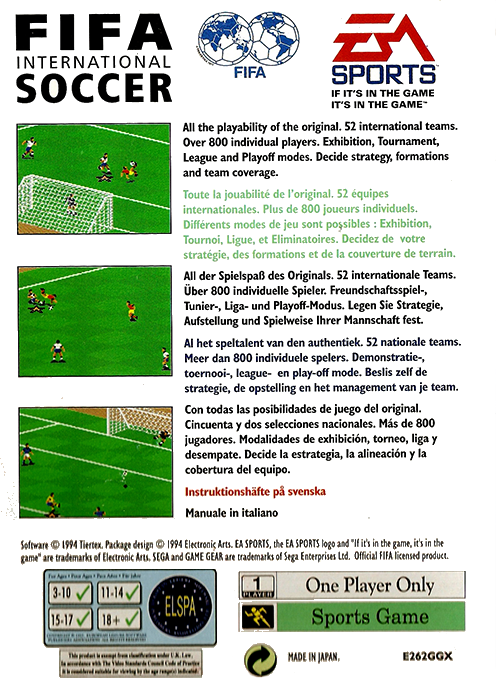 FIFA International Soccer - Dos
