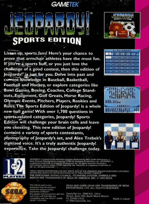 Jeopardy! : Sports Edition - Dos