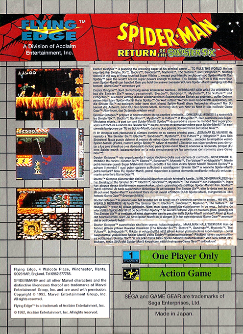 Spider-Man : Return of the Sinister Six - Dos