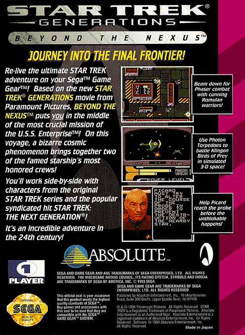 Star Trek : Generations : Beyond the Nexus - Dos