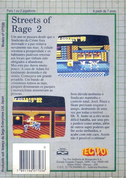 Streets Of Rage 2 dos