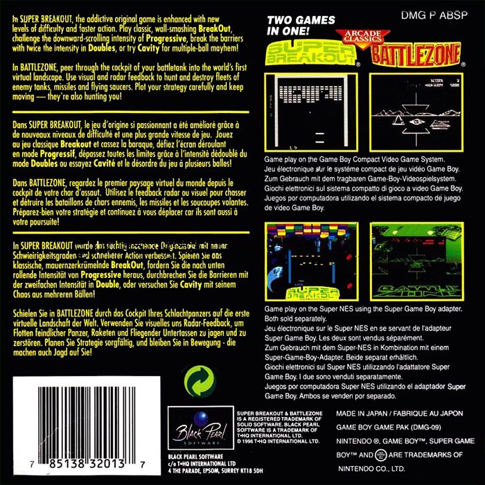 Arcade Classics : Battlezone & Super Breakout - Dos