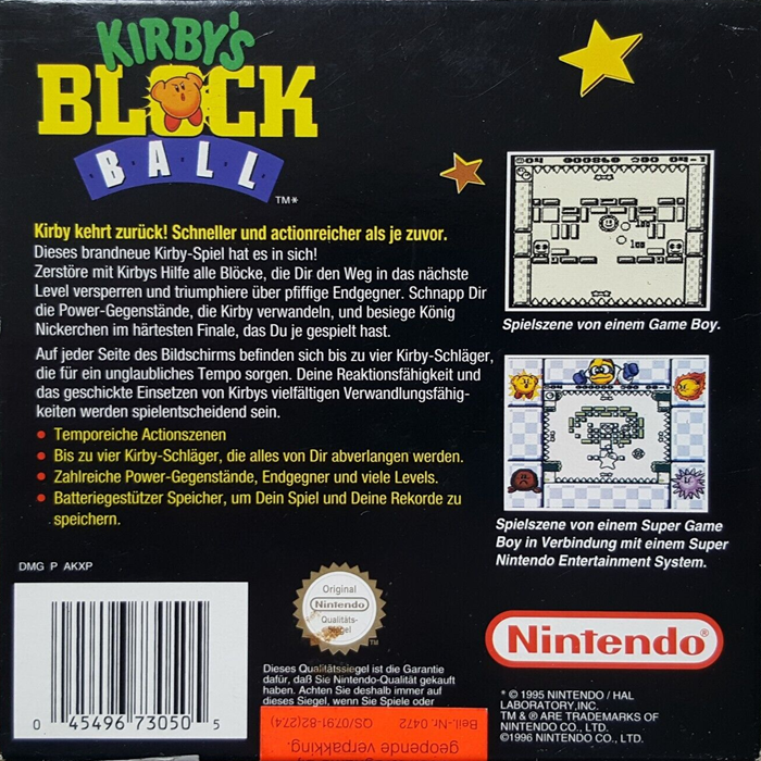 Kirby's Block Ball - Dos