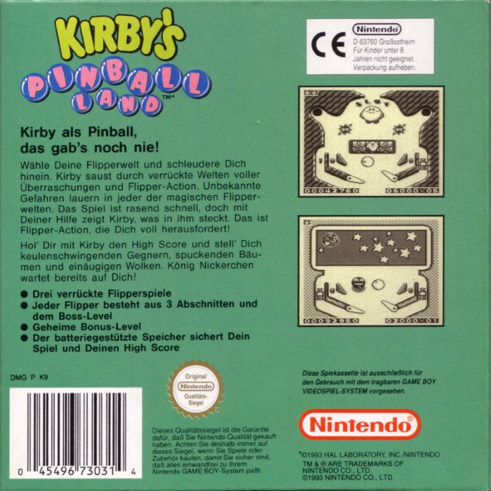 Kirby's Pinball Land - Dos