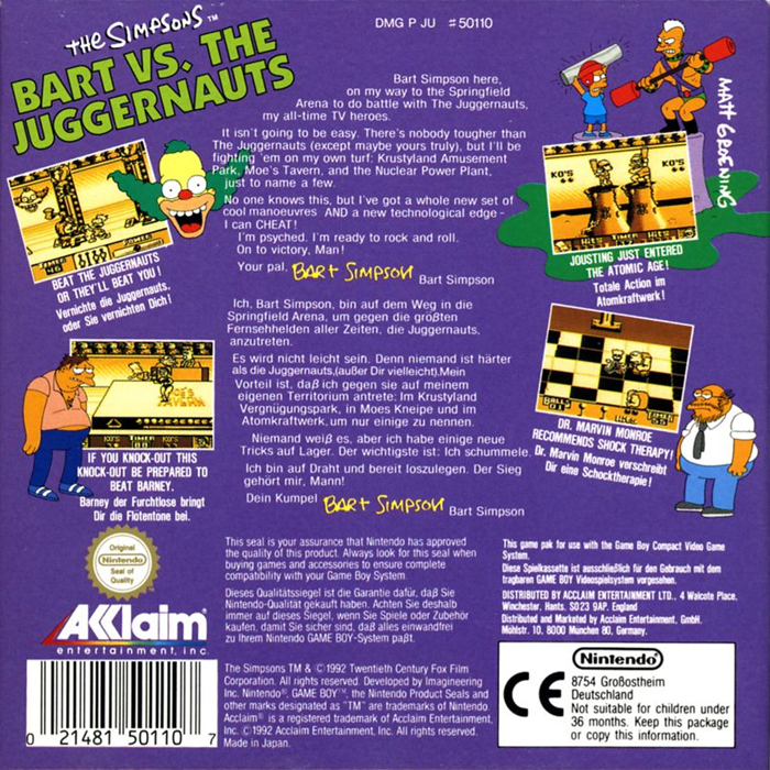The Simpsons : Bart vs. the Juggernauts dos
