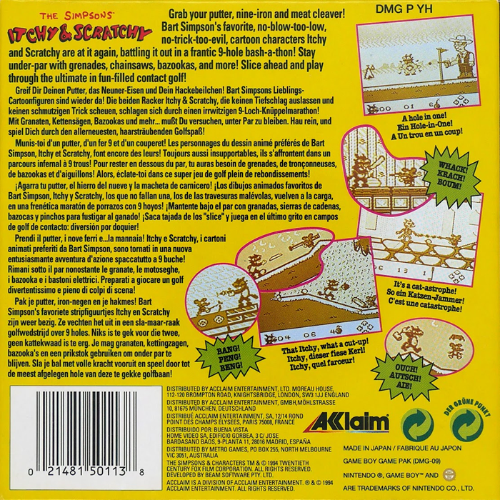The Simpsons Itchy & Scratchy : Miniature Golf Mad - Dos