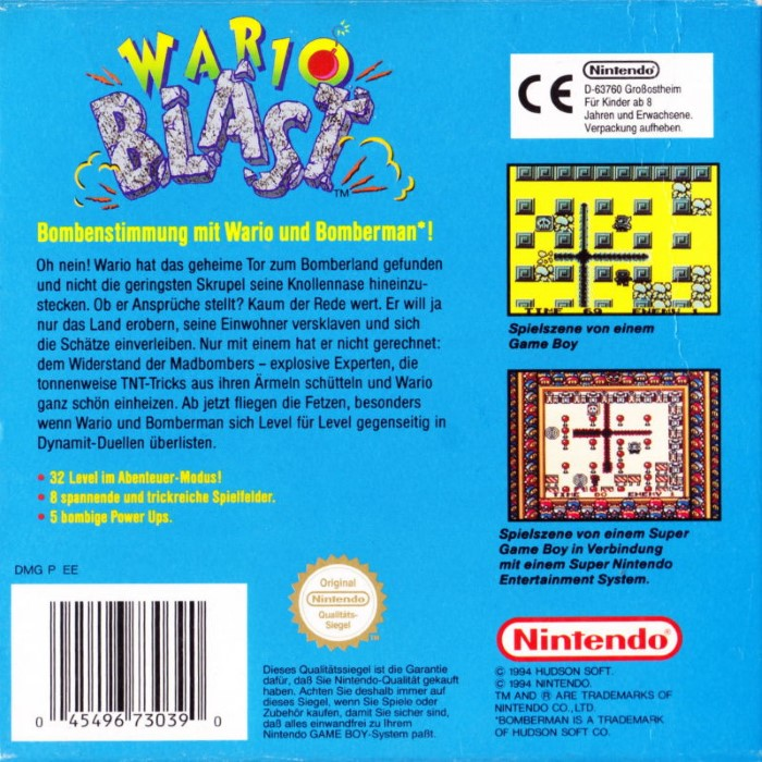 Wario Blast : Featuring Bomberman! dos