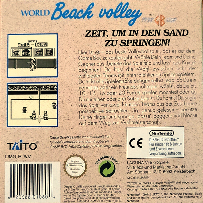 World Beach Volley - 1992 Gb Cup - Dos