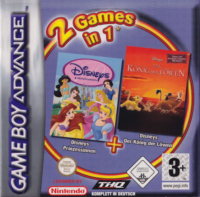 2 Games in 1 - Disney's Lion King & Disney Princess