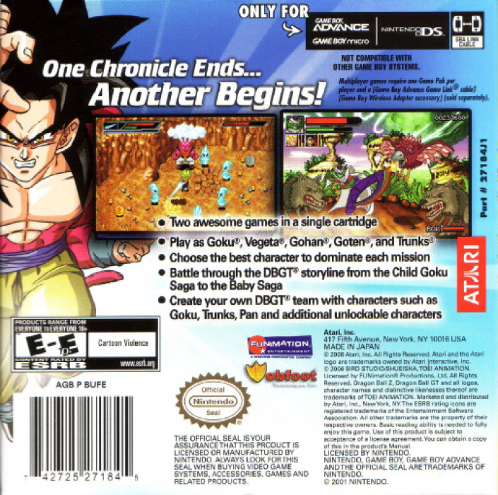 2 Games In 1! - Dragon Ball Z - Buu's Fury + Dragon Ball Gt - Transformation - Dos