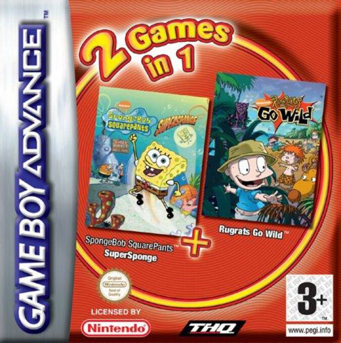 2 Games in 1 - SpongeBob SquarePants - SuperSponge & Rugrats - Go Wild