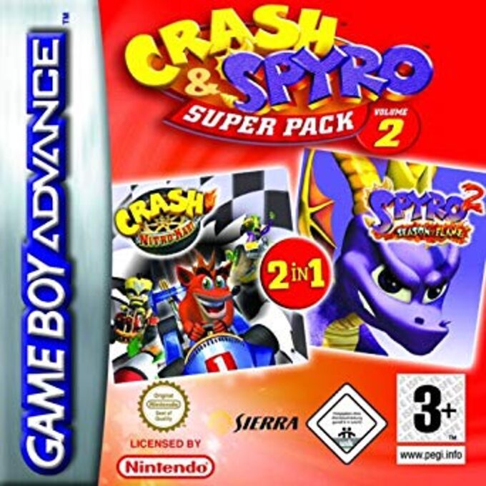 2 Games in 1 - Spyro 2 - Season of Flame & Crash Nitro Kart