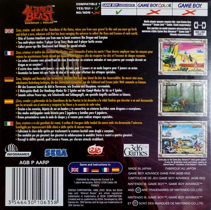 Altered Beast : Guardian of the Realms - Dos