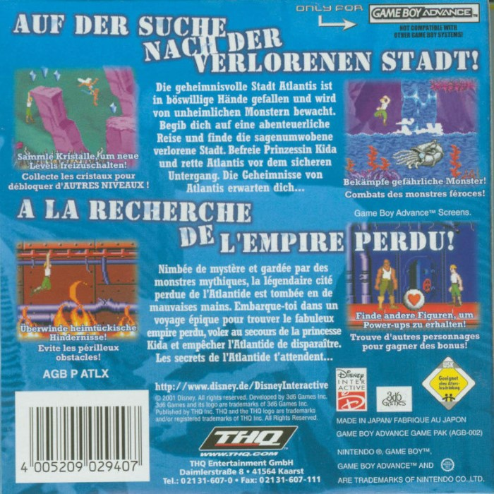 Atlantide : L'empire Perdu - Dos