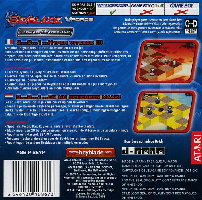 Beyblade V-Force : Ultimate Blader Jam - Dos