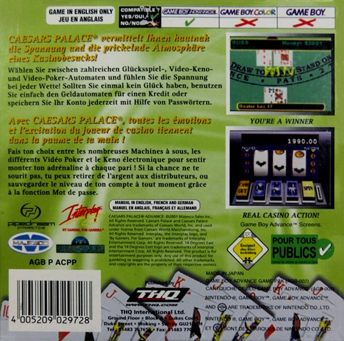 Caesars Palace Advance : Millennium Gold Edition - Dos