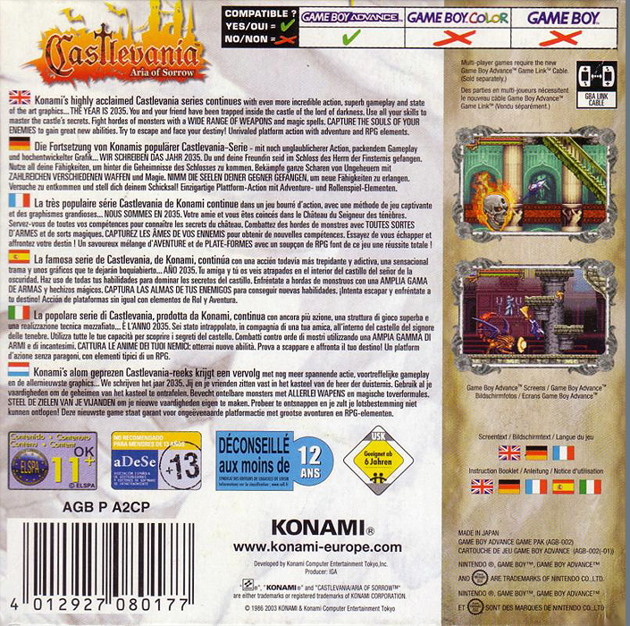 Castlevania : Aria of Sorrow - Dos