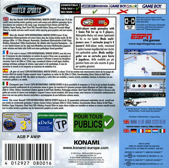 ESPN International Winter Sports 2002 - Dos