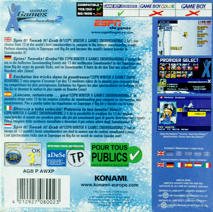 ESPN Winter X-Games Snowboarding 2002 - Dos