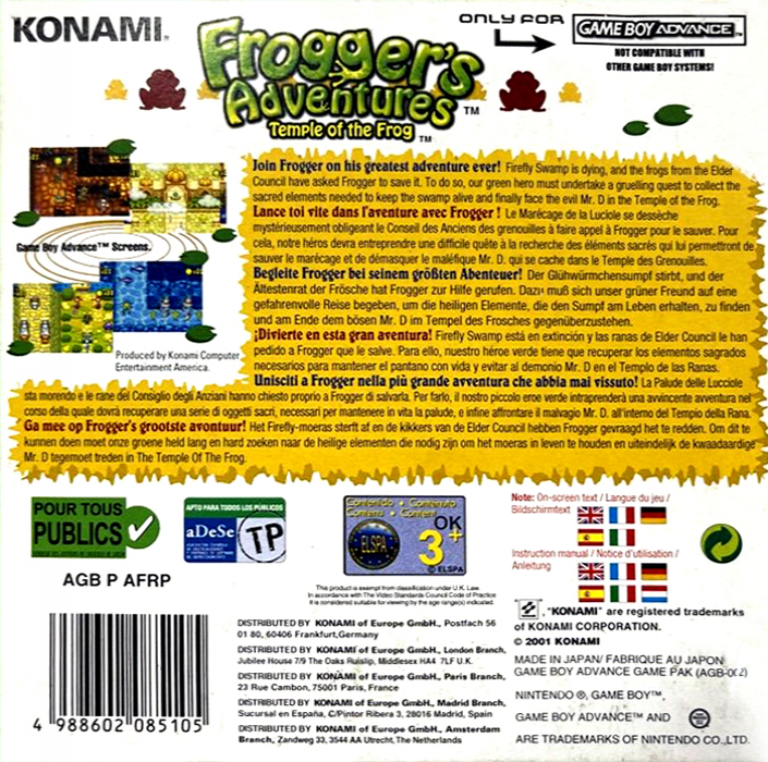 Frogger's Adventures : Temple of the Frog - Dos