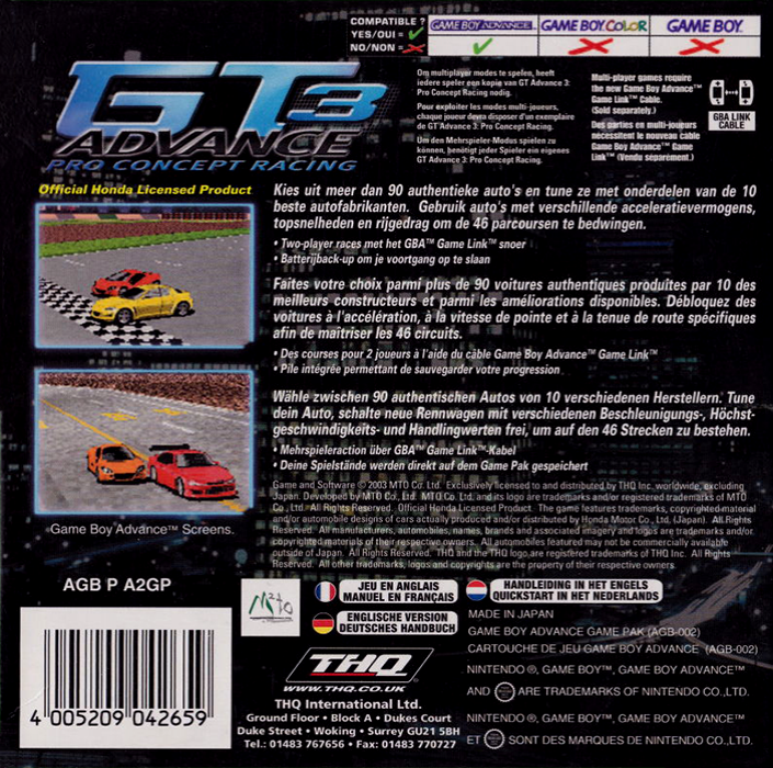 GT Advance 3 : Pro Concept Racing - Dos