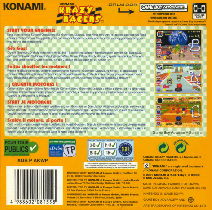 Konami Krazy Racers dos