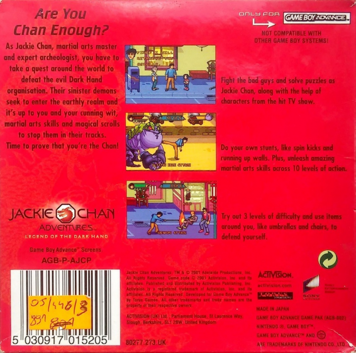Les Aventures de Jackie Chan : La Légende de la Main Noire - Dos